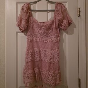 Free People Be Your Baby Lace Mini Dress